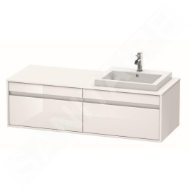 Duravit Ketho - Meuble sous lavabo 426x1400x550 mm, droite, 2 tiroirs, blanc brillant KT6797R2222
