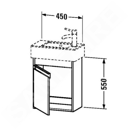 Duravit Ketho - Meuble-vasque, 550x450x225 mm, gauche, blanc brillant KT6629L2222