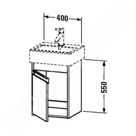 Duravit Ketho - Meuble-vasque, 550x400x320 mm, gauche, blanc brillant KT6630L2222
