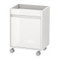 Duravit Ketho - Meuble à roulettes 670x500x360 mm, droite, 1 porte, blanc brillant KT2530R2222