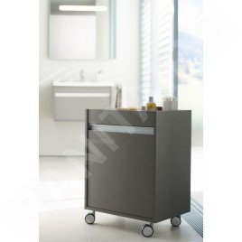 Duravit Ketho - Meuble à roulettes 670x500x360 mm, gauche, 1 porte, blanc brillant KT2530L2222