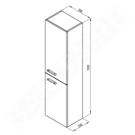 Ravak Chrome - Armoire suspendue SB 390 L, 290x390x1500 mm, gauche, blanc X000000542