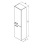 Ravak Chrome - Armoire suspendue SB-390 R, 290x390x1500 mm, droite, blanc X000000543