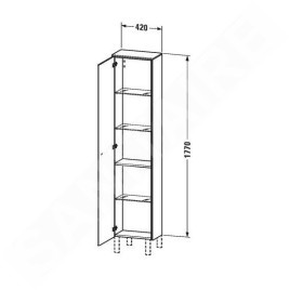 Duravit Brioso - Armoire haute 1770x420x240 mm, droite, blanc brillant BR1320R2222