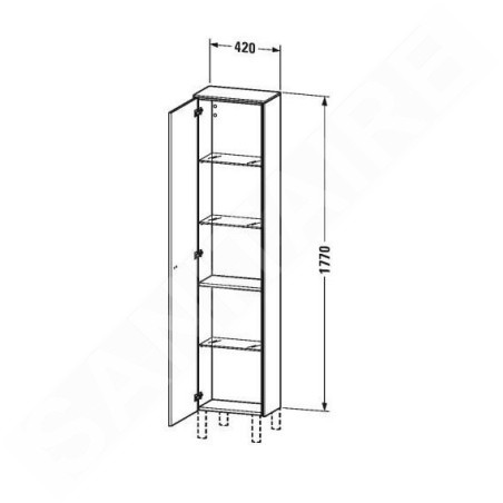 Duravit Brioso - Armoire haute 1770x420x240 mm, droite, blanc brillant BR1320R2222