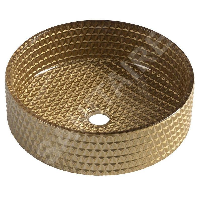 Sapho Beauty - Vasque à poser, diamètre 395 mm, sans trop-plein, or/verre TY214Z Sapho Beauty - Vasque à poser, diamètre 395 mm, sans trop-plein, or/verre TY214Z