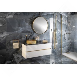Sapho Beauty - Vasque à poser, diamètre 395 mm, sans trop-plein, or/verre TY214Z
