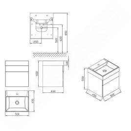 Ravak Natural - Armoire sous le lavabo 500x450x450 mm, blanc X000001051
