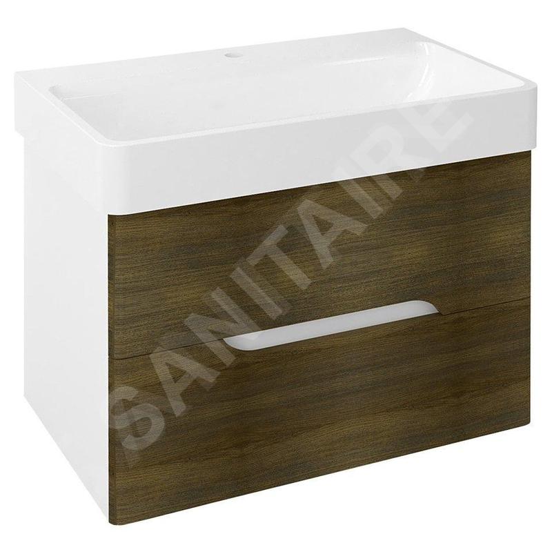 Sapho Mediena - Meuble lavabo 760x510x490 mm, blanc mat/chêne graphite MD081 Sapho Mediena - Meuble lavabo 760x510x490 mm, blanc mat/chêne graphite MD081