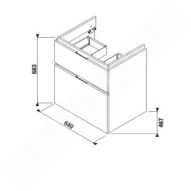 Jika Cubito Pure - Meuble sous lavabo 640x683 mm, blanc H40J4244025001