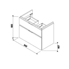 Jika Cubito Pure - Meuble sous lavabo 840x683 mm, chêne H40J4264025191