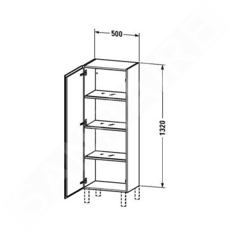 Duravit L-Cube - Armoire 1320x500x363 mm, gauche, blanc brillant LC1179L2222