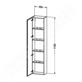 Duravit L-Cube - Armoire 1760x400x243 mm, gauche, blanc brillant LC1170L2222