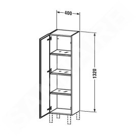 Duravit L-Cube - Armoire 1320x400x363 mm, gauche, blanc brillant LC1178L2222