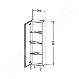 Duravit L-Cube - Armoire 1320x400x243 mm, gauche, blanc brillant LC1168L2222