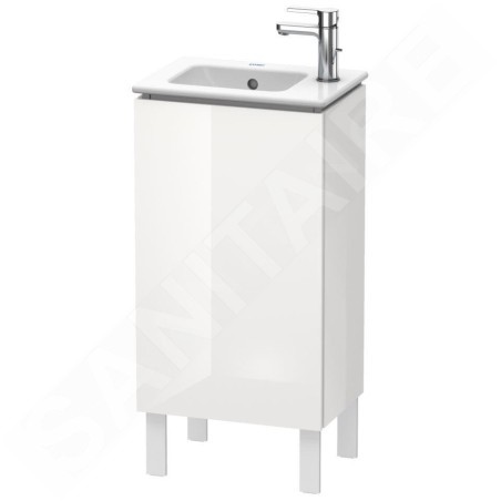 Duravit L-Cube - Meuble sous lavabo 856x420x294 mm, gauche, 1 porte, blanc brillant LC6273L2222