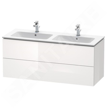 Duravit L-Cube - Meuble sous lavabo 550x1290x481 mm, 2 tiroirs, blanc brillant LC625802222