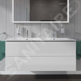 Duravit L-Cube - Meuble sous lavabo 550x1290x481 mm, 2 tiroirs, blanc brillant LC625802222