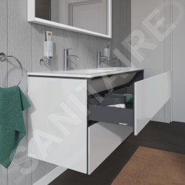 Duravit L-Cube - Meuble sous lavabo 550x1290x481 mm, 2 tiroirs, blanc brillant LC625802222