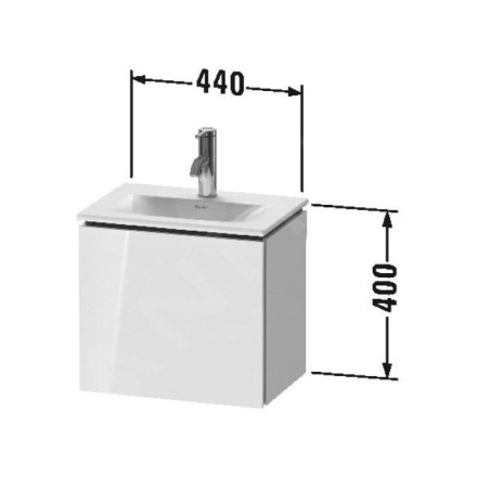 Duravit L-Cube - Meuble sous lavabo 400x440x311 mm, gauche, 1 porte, blanc brillant LC6133L2222