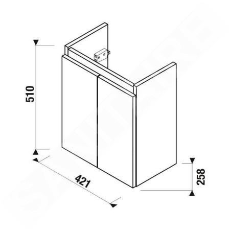 Jika Mio - Meuble pour lavabo asymétrique, frêne H40J7112003421