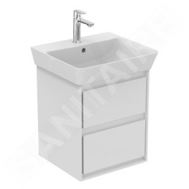 Ideal Standard Connect Air - Petite armoire lavabo 430x402x517 mm, laque blanche brillante/blanche mate E1608B2
