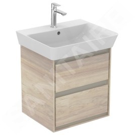 Ideal Standard Connect Air - Petite armoire lavabo 480x409x517 mm, bois clair/laque brune claire mate E1607UK
