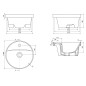 Sapho Lavabos - Lavabo, diamètre 38 cm, avec trop-plein, trou pour robinetterie, blanc TU0652 Sapho Lavabos - Lavabo, diamètre 38 cm, avec trop-plein, trou pour robinetterie, blanc TU0652
