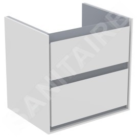 Ideal Standard Connect Air - Petite armoire lavabo 530x409x517 mm, laque blanche brillante/grise claire mate E1606KN
