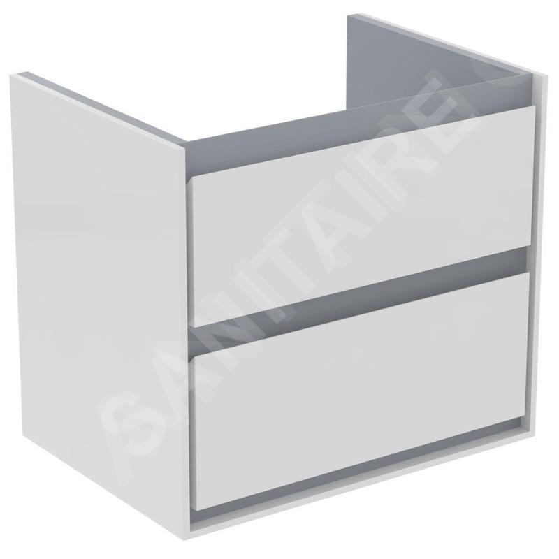Ideal Standard Connect Air - Petite armoire lavabo 580x409x517 mm, laque blanche brillante/grise claire mate E1605KN Ideal Standard Connect Air - Petite armoire lavabo 580x409x517 mm, laque blanche brillante/grise claire mate E1605KN