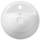 Sapho Lavabos - Lavabo, diamètre 38 cm, avec trop-plein, trou pour robinetterie, blanc TU0652 Sapho Lavabos - Lavabo, diamètre 38 cm, avec trop-plein, trou pour robinetterie, blanc TU0652