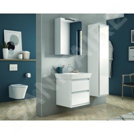 Ideal Standard Connect Air - Petite armoire lavabo 580x409x517 mm, laque blanche brillante/grise claire mate E1605KN
