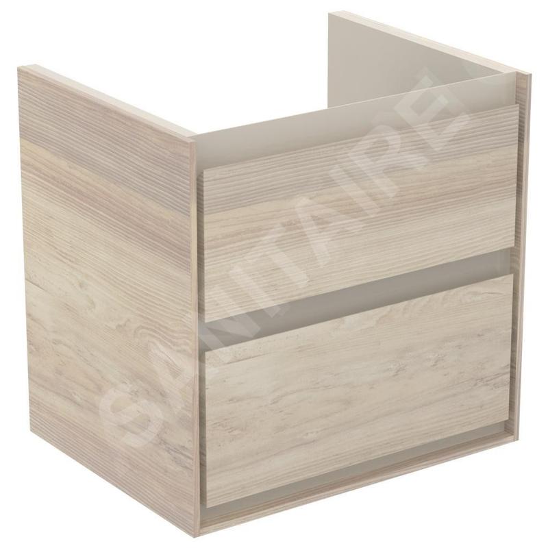 Ideal Standard Connect Air - Petite armoire lavabo 530x409x517 mm, bois clair/laque brune claire mate E1606UK