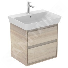 Ideal Standard Connect Air - Petite armoire lavabo 530x409x517 mm, bois clair/laque brune claire mate E1606UK