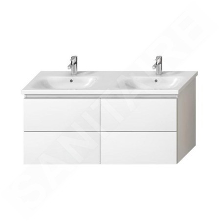 Jika Mio-N - Meuble sous lavabo double 130, 1266x588x448 mm, blanc H40J7184015001