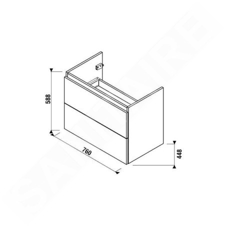 Jika Mio-N - Meuble sous lavabo 760x588x448 mm, blanc H40J7164015001
