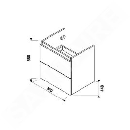 Jika Mio-N - Meuble sous lavabo 570x588x448 mm, blanc H40J7144015001