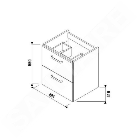 Jika Lyra Plus Viva - Meuble sous lavabo 491x550x416 mm, blanc H40J3834023001