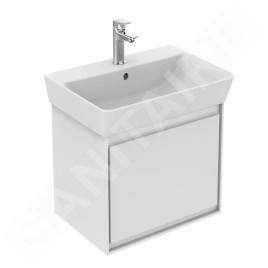 Ideal Standard Connect Air - Petite armoire sous lavabo Cube 500 mm, blanc brillant/laque blanche mate E0842B2