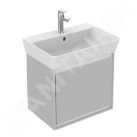 Ideal Standard Connect Air - Petite armoire sous lavabo Cube 500 mm, gris clair brillant/laque blanche mate E0842EQ