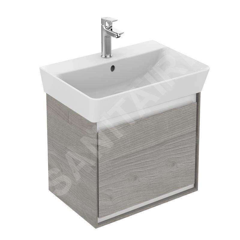 Ideal Standard Connect Air - Petite armoire sous lavabo Cube 500 mm, chêne gris clair/laque blanche mate E0842PS Ideal Standard Connect Air - Petite armoire sous lavabo Cube 500 mm, chêne gris clair/laque blanche mate E0842PS