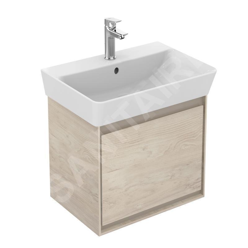 Ideal Standard Connect Air - Petite armoire sous lavabo Cube 500 mm, pin clair/laque brune claire mate E0842UK