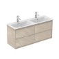 Ideal Standard Connect Air - Petite armoire sous double lavabo 1.200 mm, bois clair/laque brune claire mate E0822UK Ideal Standard Connect Air - Petite armoire sous double lavabo 1.200 mm, bois clair/laque brune claire mate E0822UK