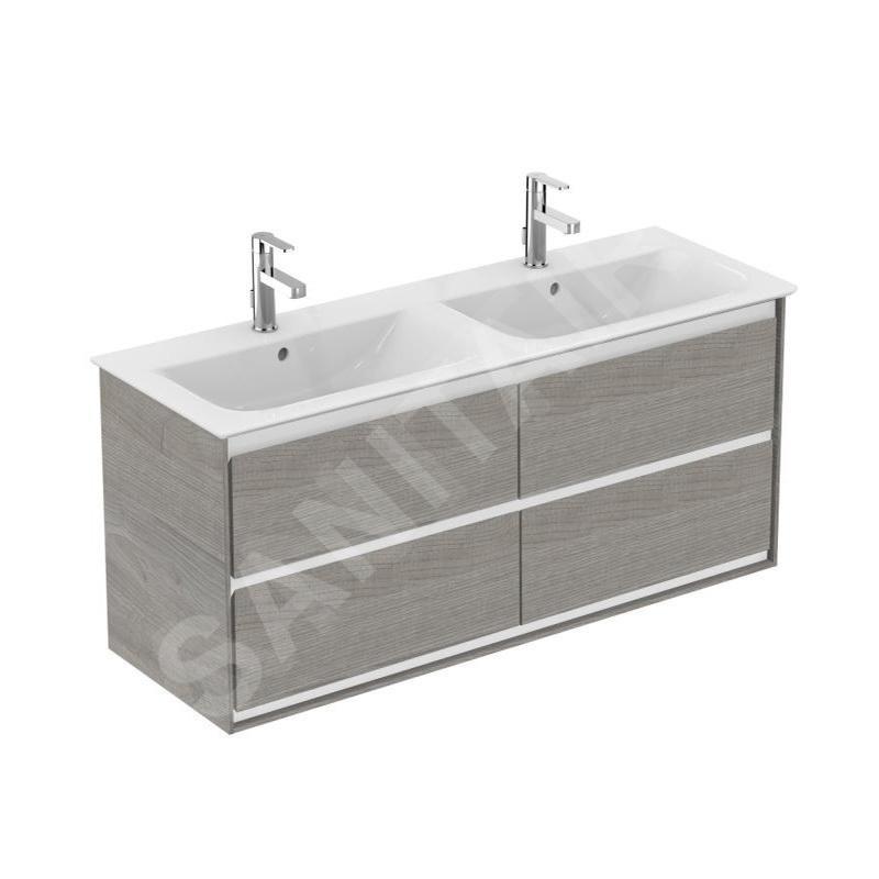 Ideal Standard Connect Air - Petite armoire sous double lavabo 1.200 mm, chêne gris clair/laque blanche mate E0822PS Ideal Standard Connect Air - Petite armoire sous double lavabo 1.200 mm, chêne gris clair/laque blanche mate E0822PS