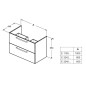 Ideal Standard Tempo - Meuble sous vasque 1000 mm, blanc brillant E1105WG Ideal Standard Tempo - Meuble sous vasque 1000 mm, blanc brillant E1105WG