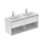 Ideal Standard Connect Air - Petite armoire sous double lavabo 1.200 mm, blanc brillant/laque grise claire mate E0829KN Ideal Standard Connect Air - Petite armoire sous double lavabo 1.200 mm, blanc brillant/laque grise claire mate E0829KN