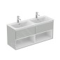 Ideal Standard Connect Air - Petite armoire sous double lavabo 1.200 mm, gris clair brillant/laque blanche mate E0829EQ Ideal Standard Connect Air - Petite armoire sous double lavabo 1.200 mm, gris clair brillant/laque blanche mate E0829EQ
