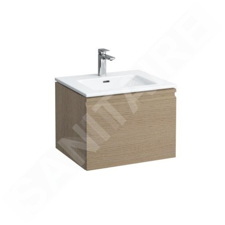 Laufen Pro S - Meuble avec lavabo, 600x500 mm, chêne clair H8609624791041