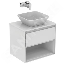 Ideal Standard Connect Air - Petite armoire sous lavabo, 600x440x517 mm, blanc brillant/blanc mat E0826B2