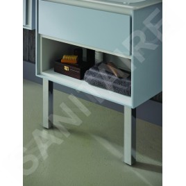 Ideal Standard Connect Air - Petite armoire sous lavabo, 600x440x517 mm, gris clair brillant/blanc mat E0826EQ